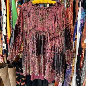 Free People Multicolor Velvet Dress